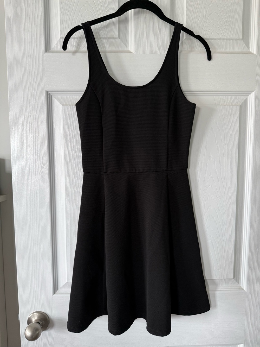 H&M Black Mini Scoop Neck Skater Dress